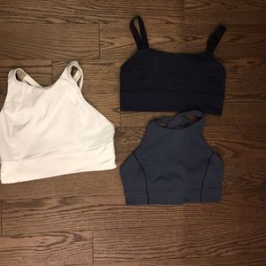 Lululemon bra set - white, teal, and dark blue